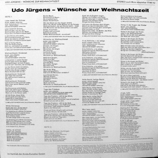 Udo Jurgens - Wünsche Zur Weihnachtszeit (LP) Vinyl LP Vinyl Zeer Goed / Hoesje Goed "VINYLSINGLES.NL"