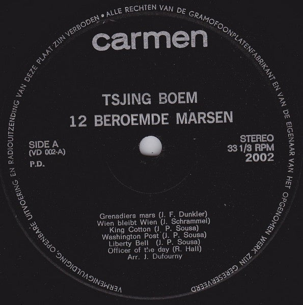 Unknown Artist - Tsjing Boem - 12 Beroemde Marsen (LP) 41250 Vinyl LP VINYLSINGLES.NL