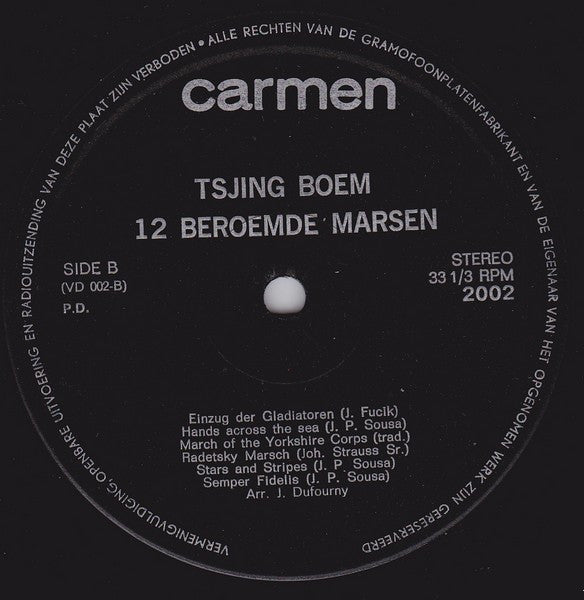 Unknown Artist - Tsjing Boem - 12 Beroemde Marsen (LP) 41250 Vinyl LP VINYLSINGLES.NL