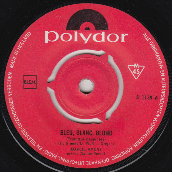 Marcel Amont - Blue Blanc Blond Vinyl Singles VINYLSINGLES.NL