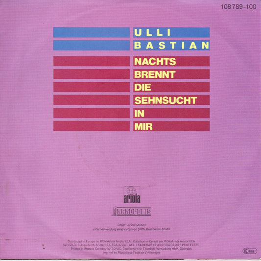 Ulli Bastian - Nachts Brennt Die Sehnsucht In Mir