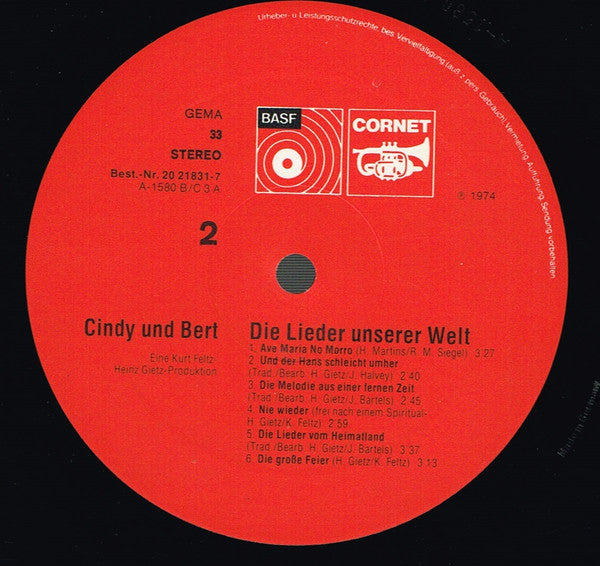 Cindy & Bert - Die Lieder Unserer Welt (LP) 49163 Vinyl LP Goede Staat