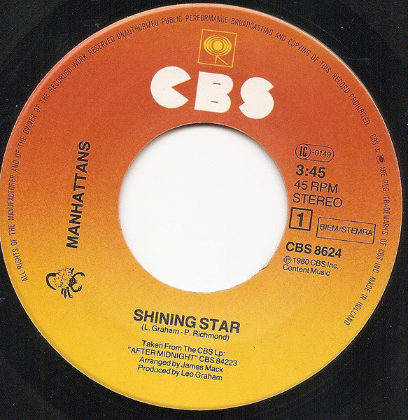 Manhattans - Shining Star 14581 Vinyl Singles VINYLSINGLES.NL