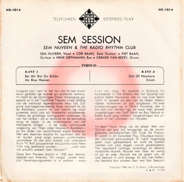 Sem Nijveen & The Radio Rhythm Club - Sem Session 28093 Vinyl Singles Goede Staat