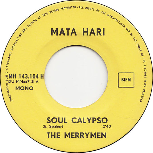 Merrymen - Soul Calypso Vinyl Singles Vinyl Very Good (VG) <br> Hoes Generic