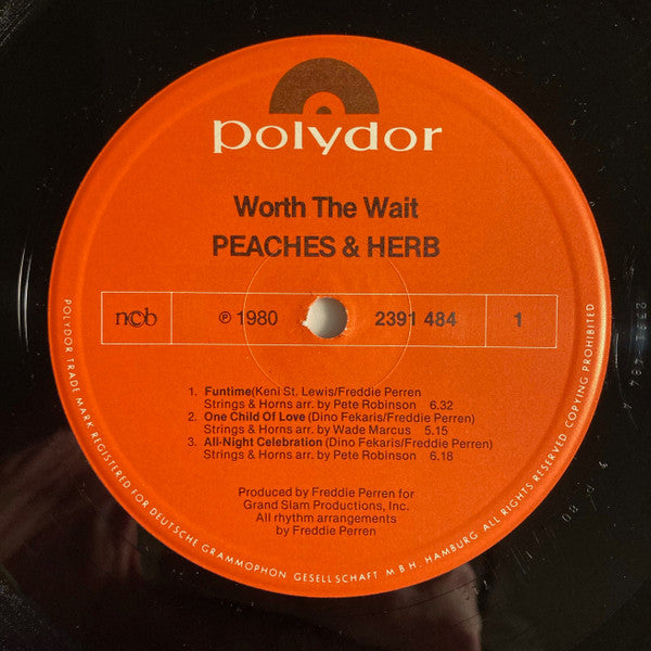 Peaches & Herb - Worth The Wait (LP) Vinyl LP Vinyl Very Good (VG) <br> Hoes Good Plus (G+)