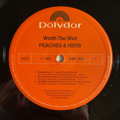 Peaches & Herb - Worth The Wait (LP) Vinyl LP Vinyl Very Good (VG) <br> Hoes Good Plus (G+)