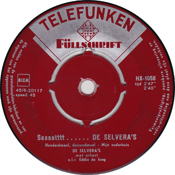 Selvera's - Attentie De Selvera's (EP) Vinyl Singles EP VINYLSINGLES.NL