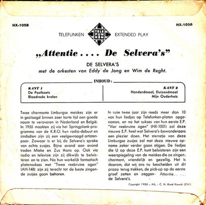 Selvera's - Attentie De Selvera's (EP) Vinyl Singles EP VINYLSINGLES.NL
