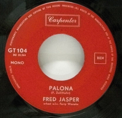 Fred Jasper - Delilah Vinyl Singles Vinyl Very Good (VG) <br> Hoes Good Plus (G+)