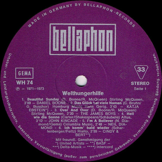 Various - Welthungerhilfe (LP) Vinyl LP Vinyl Zeer Goed / Hoesje Goed "VINYLSINGLES.NL"