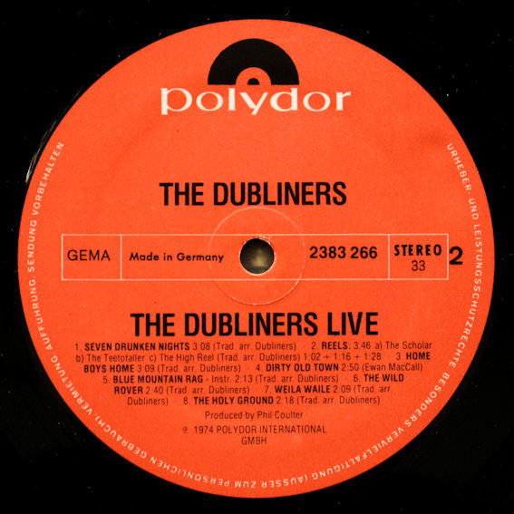 Dubliners - The Dubliners Live (LP) 49225 Vinyl LP Goede Staat