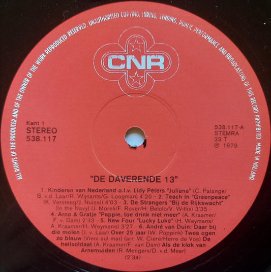 Various - De Daverende Dertien (De Hollandse Hits Van Nu) (LP) Vinyl LP Vinyl Zeer Goed / Hoesje Goed "VINYLSINGLES.NL"