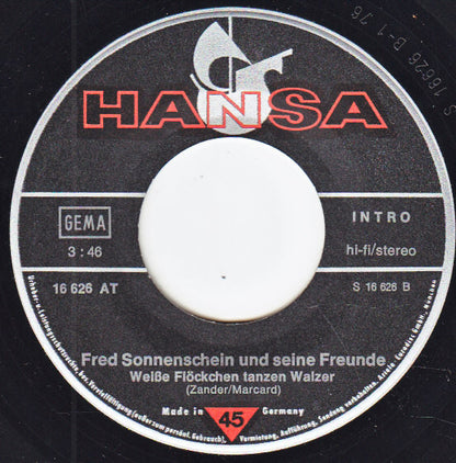 Fred Sonnenschein Und Seine Freunde - Nur Du Bist Der Allerbeste Vinyl Singles Vinyl Very Good (VG) <br> Hoes Good Plus (G+)