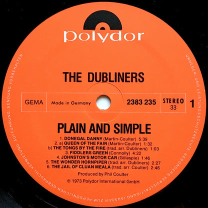 Dubliners - Plain And Simple (LP) 46580 Vinyl LP Goede Staat