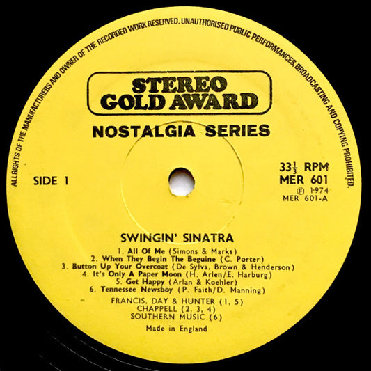 Frank Sinatra - Swingin' Sinatra (LP)