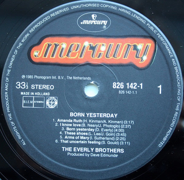 Everly Brothers - Born Yesterday (LP) 41880 Vinyl LP VINYLSINGLES.NL