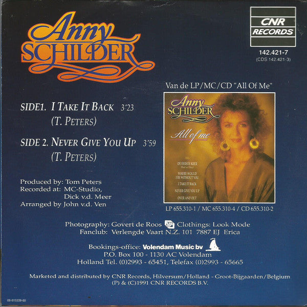 Anny Schilder - I Take It Back 20557 Vinyl Singles VINYLSINGLES.NL
