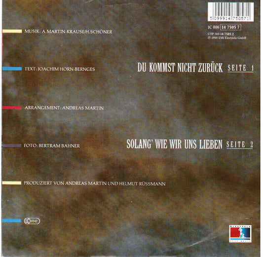 Andreas Martin – Du Kommst Nicht Zurück Vinyl Singles Vinyl Zeer Goed / Hoesje Goed "VINYLSINGLES.NL"