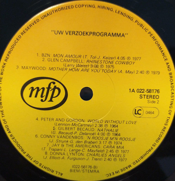 Various - Uw Verzoekprogramma 2 (LP) 42248 Vinyl LP Goede Staat