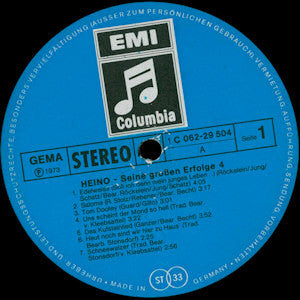 Heino - Seine Großen Erfolge (Folge 4) (LP) Vinyl LP Vinyl Zeer Goed / Hoesje Goed "VINYLSINGLES.NL"