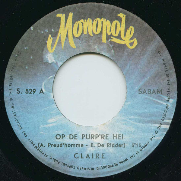 Claire & Henk van Montfoort - Op De Purp're Hei 12442 32959 33908 Vinyl Singles VINYLSINGLES.NL