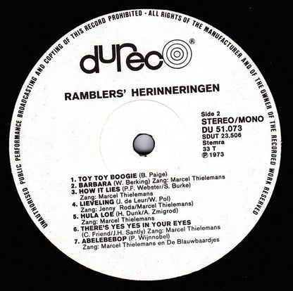 Ramblers - Ramblers' Herinneringen (LP) 48974 Vinyl LP Goede Staat