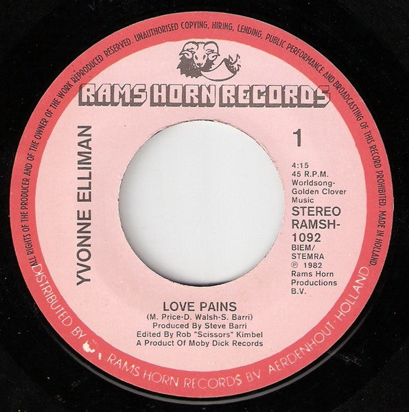 Yvonne Elliman - Love Pains 13965 Vinyl Singles Goede Staat