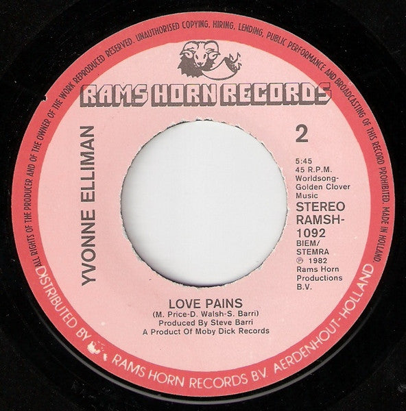 Yvonne Elliman - Love Pains 13965 Vinyl Singles Goede Staat