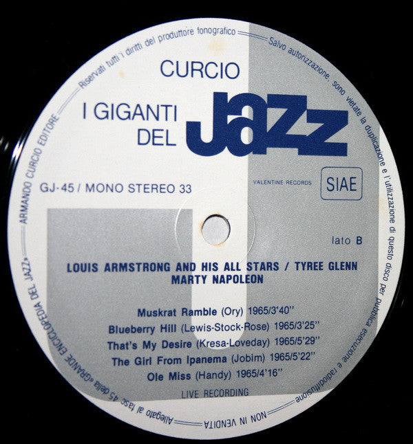 Louis Armstrong And His All Stars, Tyree Glenn, Marty Napoleon ‎- I Giganti Del Jazz Vol. 45 (LP) 50363 Vinyl LP Goede Staat