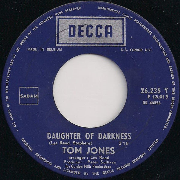 Tom Jones - Daughter Of Darkness 32530 33358 Vinyl Singles VINYLSINGLES.NL