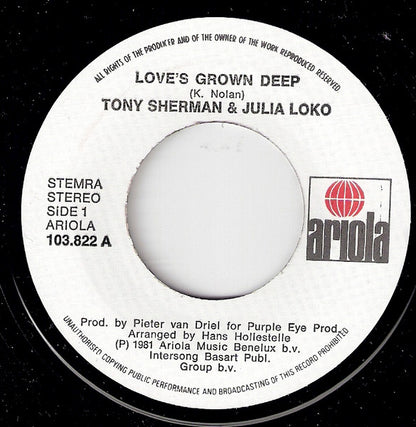 Tony Sherman & Julia Loko - Love's Grown Deep 15537 Vinyl Singles VINYLSINGLES.NL