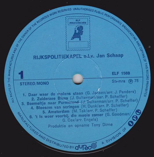 Rijkspolitiekapel - * Jaar Rijkspolitiekapel - Muziek Van Eigen Bodem (LP)