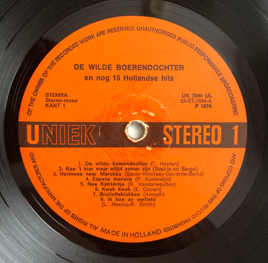 Unknown Artist - De Wilde Boerendochter En Nog 15 Hollandse Hits (LP) 46124