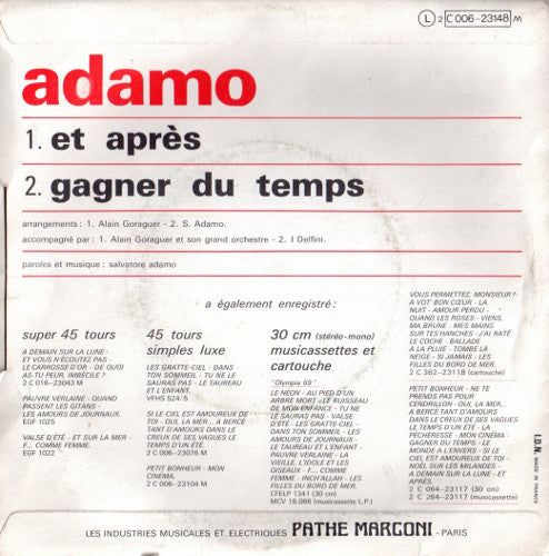 Adamo - Et Après 27935 Vinyl Singles Goede Staat