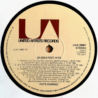 Fats Domino - 20 Greatest Hits (LP) 49170 Vinyl LP VINYLSINGLES.NL