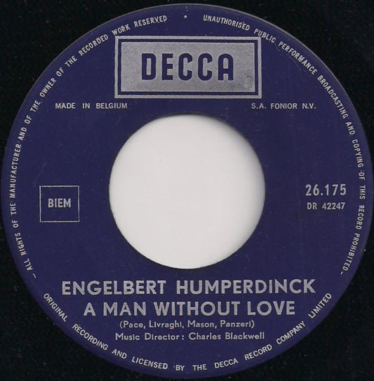 Engelbert Humperdinck - A Man Without Love 15732 19189 Vinyl Singles Hoes: Generic