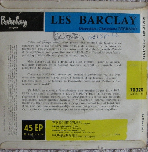 Les Barclay - Frappe Dans Tes Mains (EP) 30990 Vinyl Singles EP Goede Staat