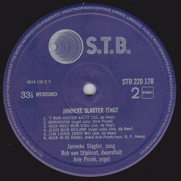 Janneke Slagter - Janneke Slagter Zingt (LP) 48618 Vinyl LP Goede Staat
