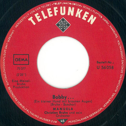 Manuela - Bobby ... (Ein Kleiner Hund Mit Braunen Augen) Vinyl Singles VINYLSINGLES.NL