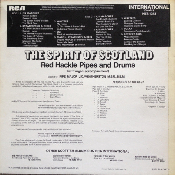 Red Hackle Pipes And Drums ‎– The Spirit Of Scotland Vinyl LP VINYLSINGLES.NL