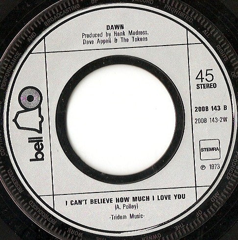 Dawn - Tie A Yellow Ribbon 31047 Vinyl Singles Vinyl Very Good (VG) <br> Hoes Good Plus (G+)