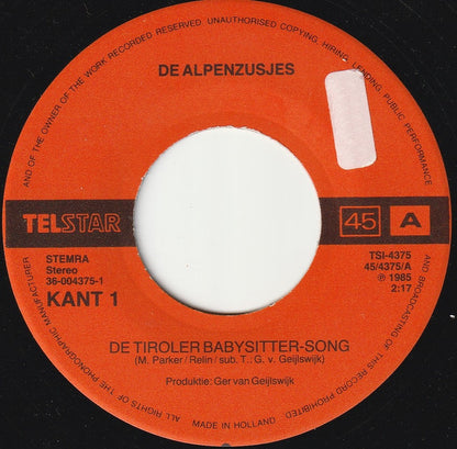 Alpenzusjes & Trio Kwatsch - De Tiroler Babysitter Song 06742 34345 Vinyl Singles VINYLSINGLES.NL