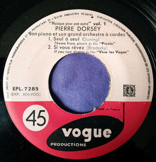 Pierre Dorsey Son Piano Et Son Orchestre A Corde - Musique Pour Une Autre...Vol 1 (EP) Vinyl Singles EP Hoes: Generic