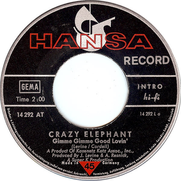 Crazy Elephant - Gimme Gimme Good Lovin 31317 Vinyl Singles Goede Staat