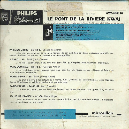 Malcolm Arnold Avec Mitch Miller - Bande Originale Du Film : Le Pont De La Rivière Kwaï