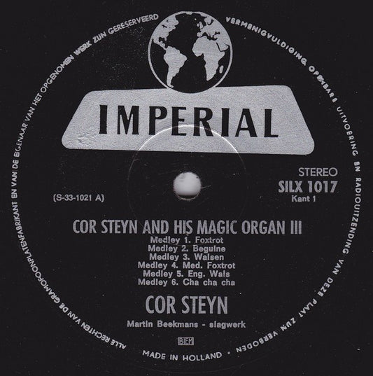 Cor Steyn - Cor Steyn And His Magic Organ 3 (LP) Vinyl LP Vinyl Zeer Goed / Hoesje Goed "VINYLSINGLES.NL"