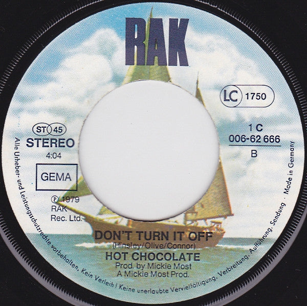 Hot Chocolate - Mindless Boogie Vinyl Singles Vinyl (VG) <br> Hoes (G+)