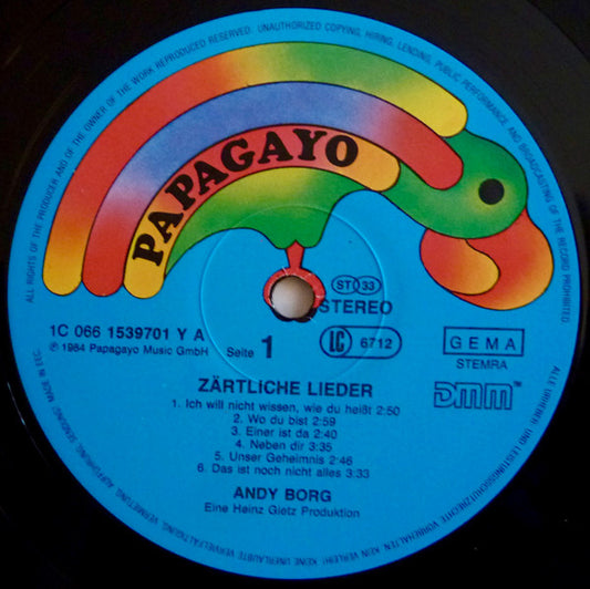 Andy Borg - Zärtliche Lieder (LP) Vinyl LP Vinyl Zeer Goed / Hoesje Goed "VINYLSINGLES.NL"
