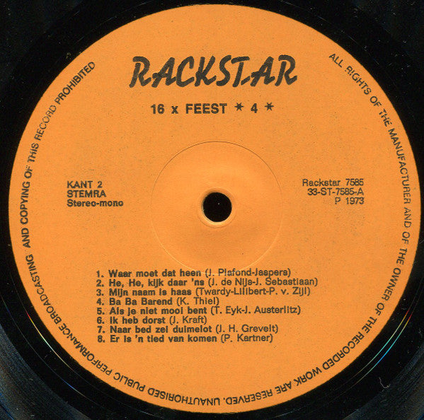 Various - 16 X Feest 4 (LP) 41254 43393 Vinyl LP VINYLSINGLES.NL